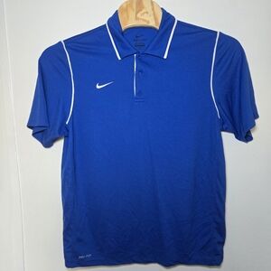 Nike Dri Fit Mens Large Royal Blue Polo Coaches Shirt